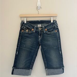 True Religion Dark Blue Denim Capris